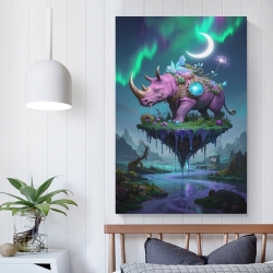 Rhinocéros Peinture sur toile sans cadre, impressions posters art mural pour déco maison chambre bureau