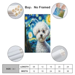 Bichon Peinture sur toile sans cadre, impressions posters art mural pour déco maison chambre bureau