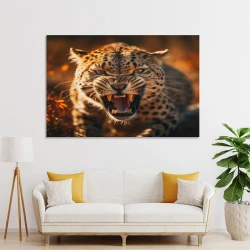 Léopard Peinture sur toile sans cadre, impressions posters art mural pour déco maison chambre bureau