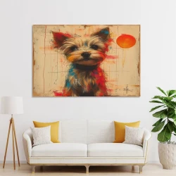Yorkshire Terrier Peinture sur toile sans cadre, impressions posters art mural pour déco maison chambre bureau