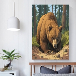 Ours brun Peinture sur toile sans cadre, impressions posters art mural pour déco maison chambre bureau