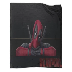 Marvel Deadpool Plaid en Polaire Imprimé 3D Couverture Douce Confortable pour Canapé Lit Bureau