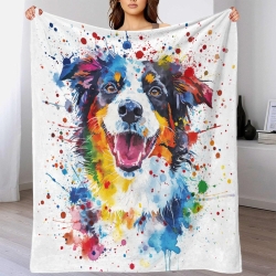 Shepherd Chien Plaid en Polaire Imprimé 3D Couverture Douce Confortable pour Canapé Lit Bureau