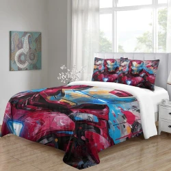 Avengers Iron Man Housse de Couette Imprimée 3D Douce 3 Pièces Literie Garçons Filles