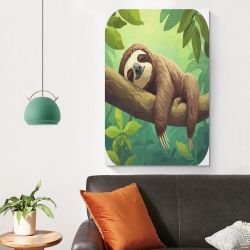 Paresseux Peinture sur toile sans cadre, impressions posters art mural pour déco maison chambre bureau