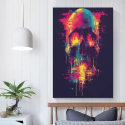 Calavera Pintura en lienzo sin marco, impresiones de pósters arte pared para decoración hogar dormitorio oficina