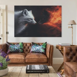 Loup Peinture sur toile sans cadre, impressions posters art mural pour déco maison chambre bureau