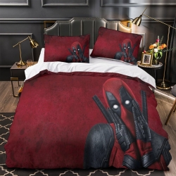 Deadpool Marvel Housse de Couette Imprimée 3D Douce 3 Pièces Literie Garçons Filles