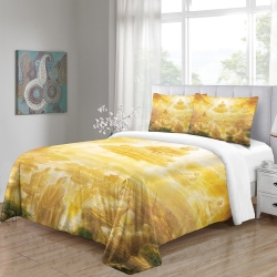 Bouddha Housse de Couette Imprimée 3D Douce 3 Pièces Literie Garçons Filles