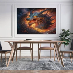 oriental Dragon Peinture sur toile sans cadre, impressions posters art mural pour déco maison chambre bureau