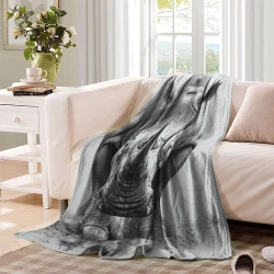 Rhinocéros Plaid en Polaire Imprimé 3D Couverture Douce Confortable pour Canapé Lit Bureau