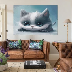 Cute Chat Peinture sur toile sans cadre, impressions posters art mural pour déco maison chambre bureau