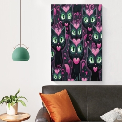 Chat Peinture sur toile sans cadre, impressions posters art mural pour déco maison chambre bureau