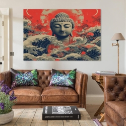 Bouddha Peinture sur toile sans cadre, impressions posters art mural pour déco maison chambre bureau