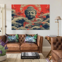 Bouddha Peinture sur toile sans cadre, impressions posters art mural pour déco maison chambre bureau