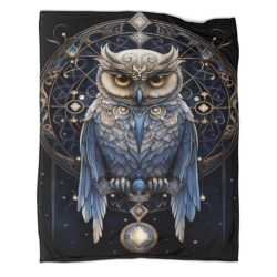 Hibou Plaid en Polaire Imprimé 3D Couverture Douce Confortable pour Canapé Lit Bureau