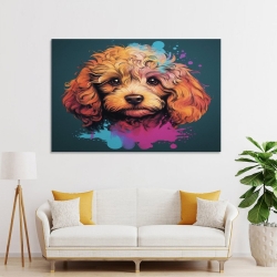 Chien mignon Peinture sur toile sans cadre, impressions posters art mural pour déco maison chambre bureau