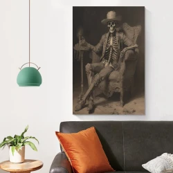 Calavera Pintura en lienzo sin marco, impresiones de pósters arte pared para decoración hogar dormitorio oficina