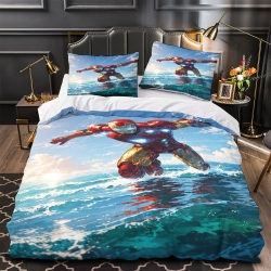 Avengers Iron Man Housse de Couette Imprimée 3D Douce 3 Pièces Literie Garçons Filles