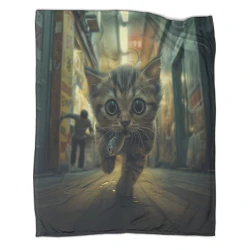 Dwarf Chat Plaid en Polaire Imprimé 3D Couverture Douce Confortable pour Canapé Lit Bureau