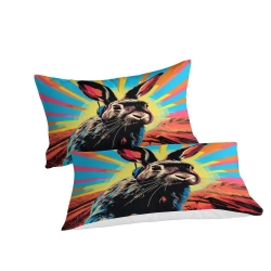 Lapin Housse de Couette Imprimée 3D Douce 3 Pièces Literie Garçons Filles