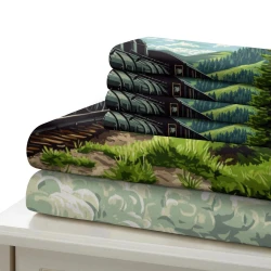 Train à vapeur Housse de Couette Imprimée 3D Douce 3 Pièces Literie Garçons Filles