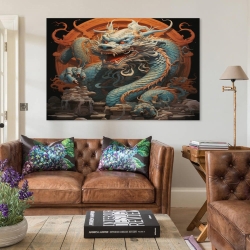 oriental Dragon Peinture sur toile sans cadre, impressions posters art mural pour déco maison chambre bureau