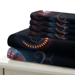 Pieuvre Housse de Couette Imprimée 3D Douce 3 Pièces Literie Garçons Filles