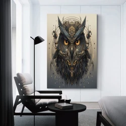 Hibou Peinture sur toile sans cadre, impressions posters art mural pour déco maison chambre bureau
