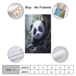 Panda Peinture sur toile sans cadre, impressions posters art mural pour déco maison chambre bureau