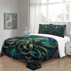 Mythe de l'horreur Cthulhu Housse de Couette Imprimée 3D Douce 3 Pièces Literie Garçons Filles