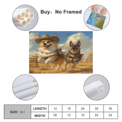 Berger allemand Chien Peinture sur toile sans cadre, impressions posters art mural pour déco maison chambre bureau