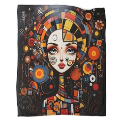 Art abstrait Femmes Plaid en Polaire Imprimé 3D Couverture Douce Confortable pour Canapé Lit Bureau