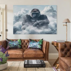 Gorille Peinture sur toile sans cadre, impressions posters art mural pour déco maison chambre bureau