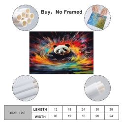 Panda Peinture sur toile sans cadre, impressions posters art mural pour déco maison chambre bureau