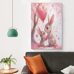 Lapin Petit lapin Peinture sur toile sans cadre, impressions posters art mural pour déco maison chambre bureau