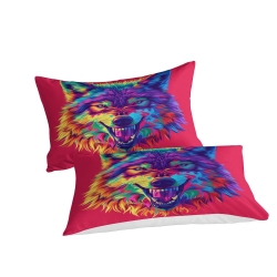 Loup Housse de Couette Imprimée 3D Douce 3 Pièces Literie Garçons Filles