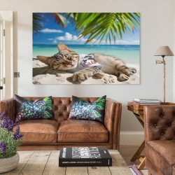 Chat Peinture sur toile sans cadre, impressions posters art mural pour déco maison chambre bureau