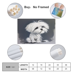 Shih Tzu Peinture sur toile sans cadre, impressions posters art mural pour déco maison chambre bureau