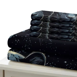 Panthère noire Housse de Couette Imprimée 3D Douce 3 Pièces Literie Garçons Filles