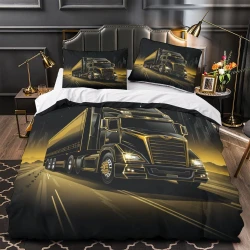 Gros camion Housse de Couette Imprimée 3D Douce 3 Pièces Literie Garçons Filles