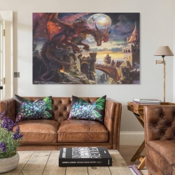 Dragon Peinture sur toile sans cadre, impressions posters art mural pour déco maison chambre bureau