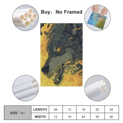 Loup Peinture sur toile sans cadre, impressions posters art mural pour déco maison chambre bureau