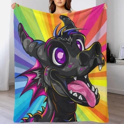 Dragon Plaid en Polaire Imprimé 3D Couverture Douce Confortable pour Canapé Lit Bureau