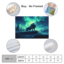 Colorful Loup Peinture sur toile sans cadre, impressions posters art mural pour déco maison chambre bureau