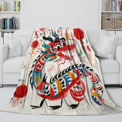 Drache 3D Gedruckte Fleece-Decke Weiche Gemütliche Decke für Sofa Bett Büro