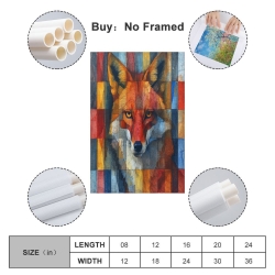 Renard Peinture sur toile sans cadre, impressions posters art mural pour déco maison chambre bureau