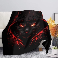 Chat Plaid en Polaire Imprimé 3D Couverture Douce Confortable pour Canapé Lit Bureau