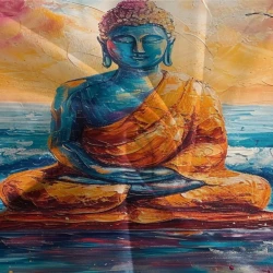 Bouddha Housse de Couette Imprimée 3D Douce 3 Pièces Literie Garçons Filles
