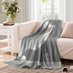 Cute Chat Plaid en Polaire Imprimé 3D Couverture Douce Confortable pour Canapé Lit Bureau